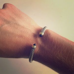 David Yurman Cable Classic Bracelet Onyx and Gold